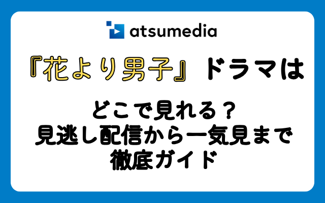 『花より男子』のドラマや映画を見たい方必見！